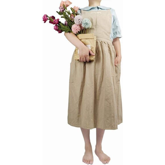 Other - Women Girls Vintage Apron Gardening Works Cross Back Pinafore Dress